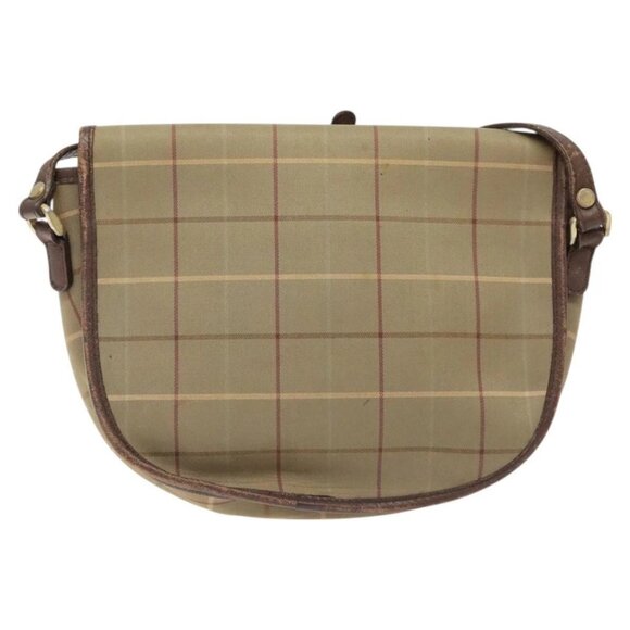 Burberrys Nova Check Shoulder Bag Canvas Beige Gold Auth BA2319 - Picture 2 of 16